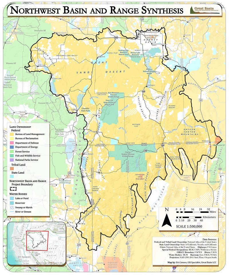 Map of project region showing land ownership