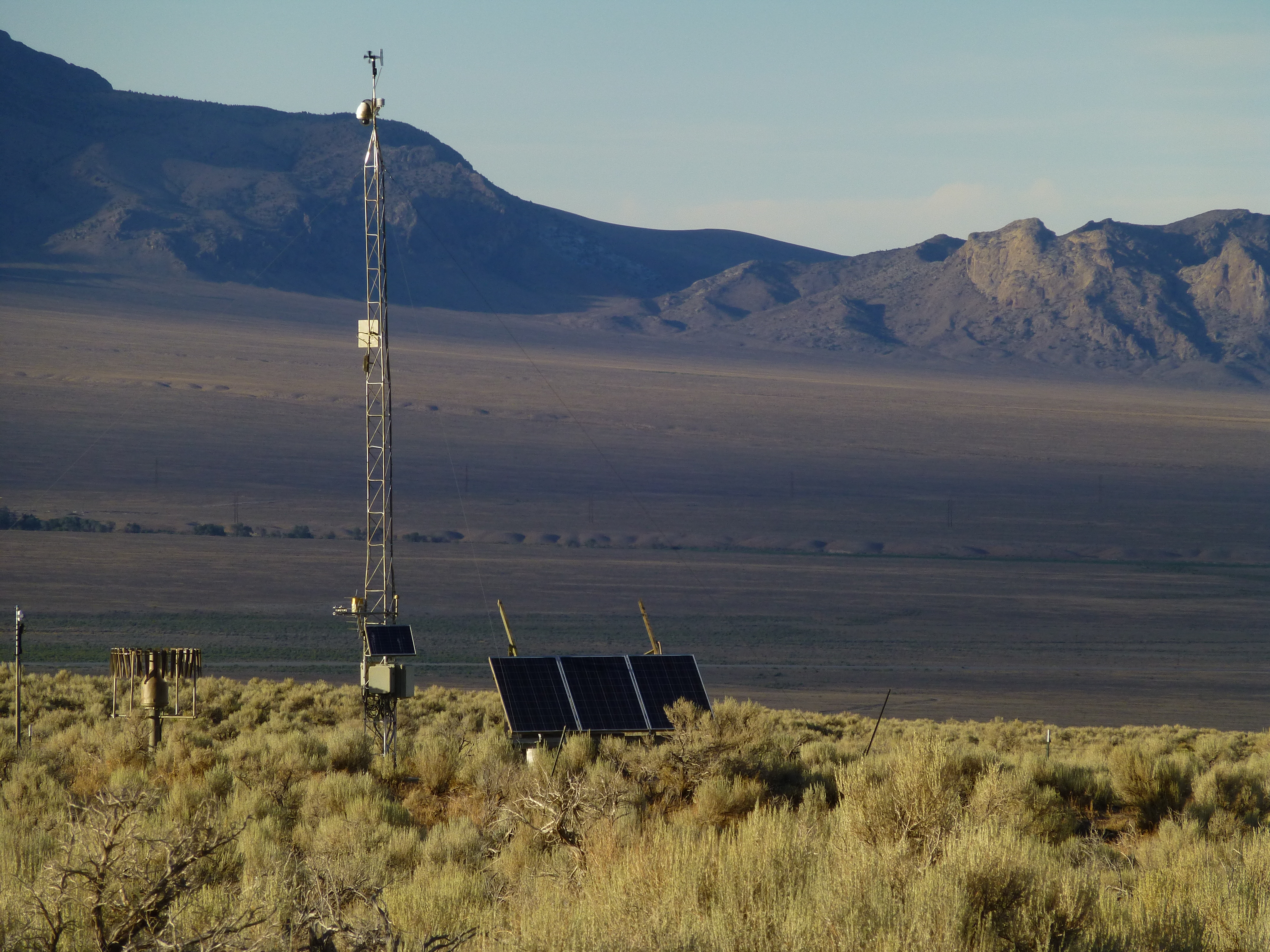 Photo of a weather monitoring station in the Great Basin